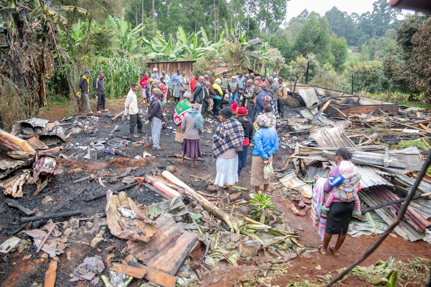 Grief engulfs Mathira village as two children burnt beyond recognition in devastating fire