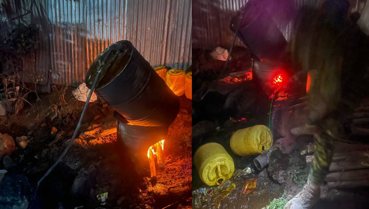Police destroy over 100 litres of kangara during a raid in Dandora