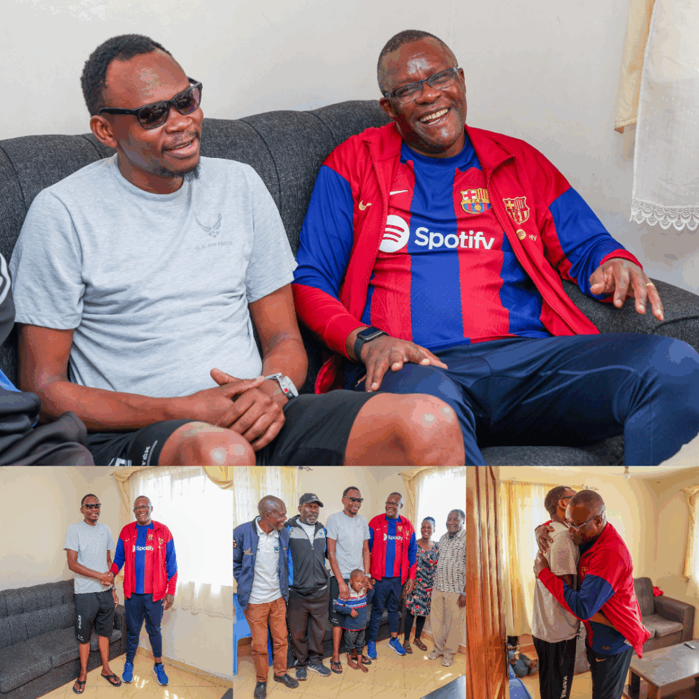Eliud Owalo visits former Harambee Stars midfielder Martin Imbalambala