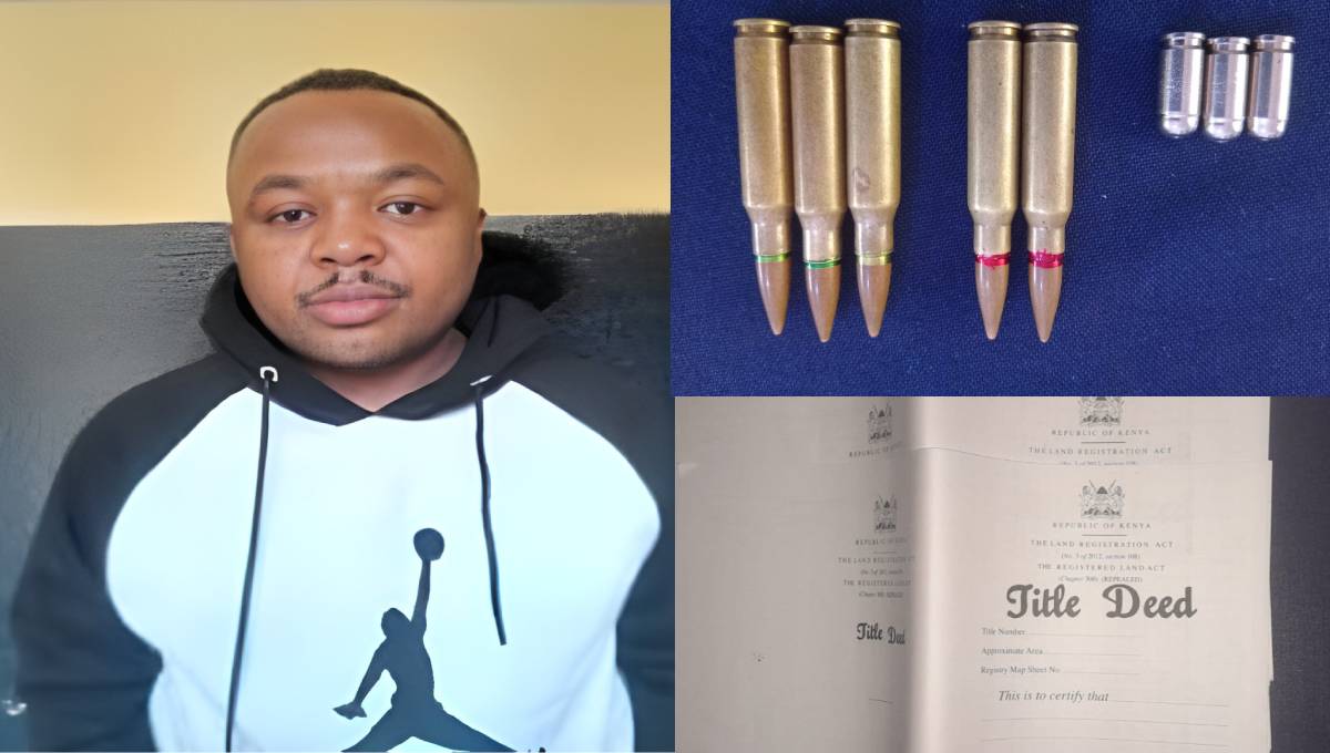 Ministry of Lands officer arrested in Garissa with ammunition, KDF badges, forged title deeds, and fraudulent land documents