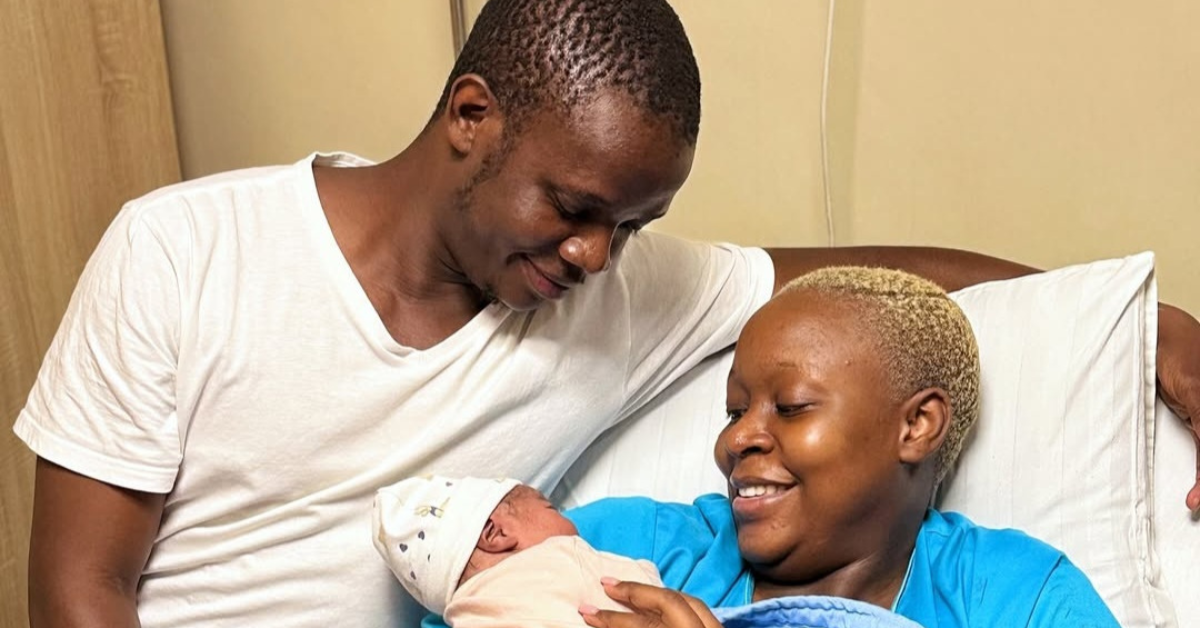 Comedian Crazy Kennar and partner Natalie celebrate their newborn baby girl