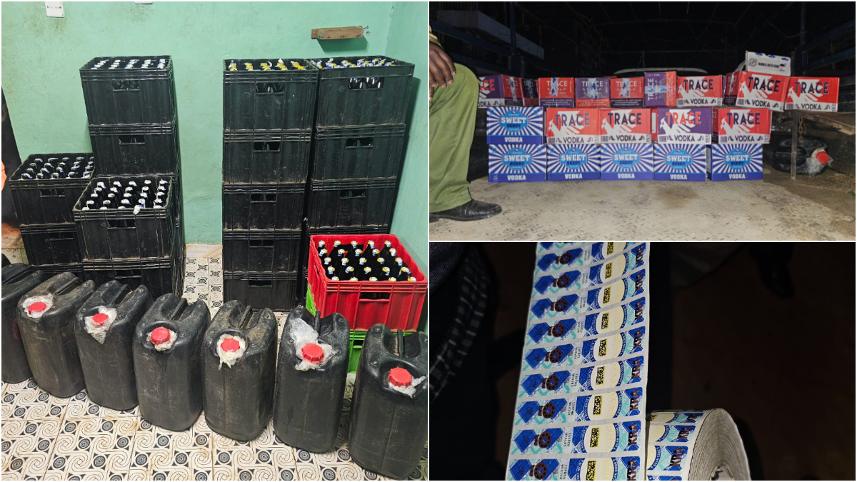NACADA arrests notorious suspect, seizes counterfeit alcohol, fake KRA stamps worth KSh17.5 million in Nyeri