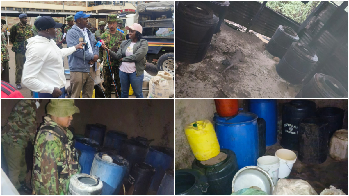 7,000 litres of chang’aa, 70,000 litres of kangara seized as NACADA, police raid the ‘heart of illicit alcohol production’ in Western Kenya