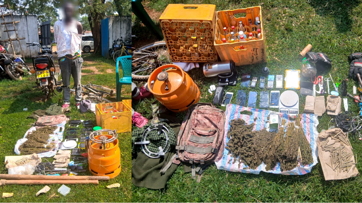One arrested as police recover stolen mobile phones, household items and rolls of bhang in Gem
