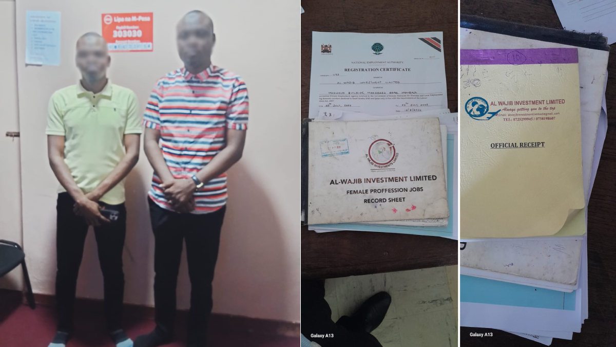 Two arrested operating an overseas job recruitment agency without valid licence in Mombasa