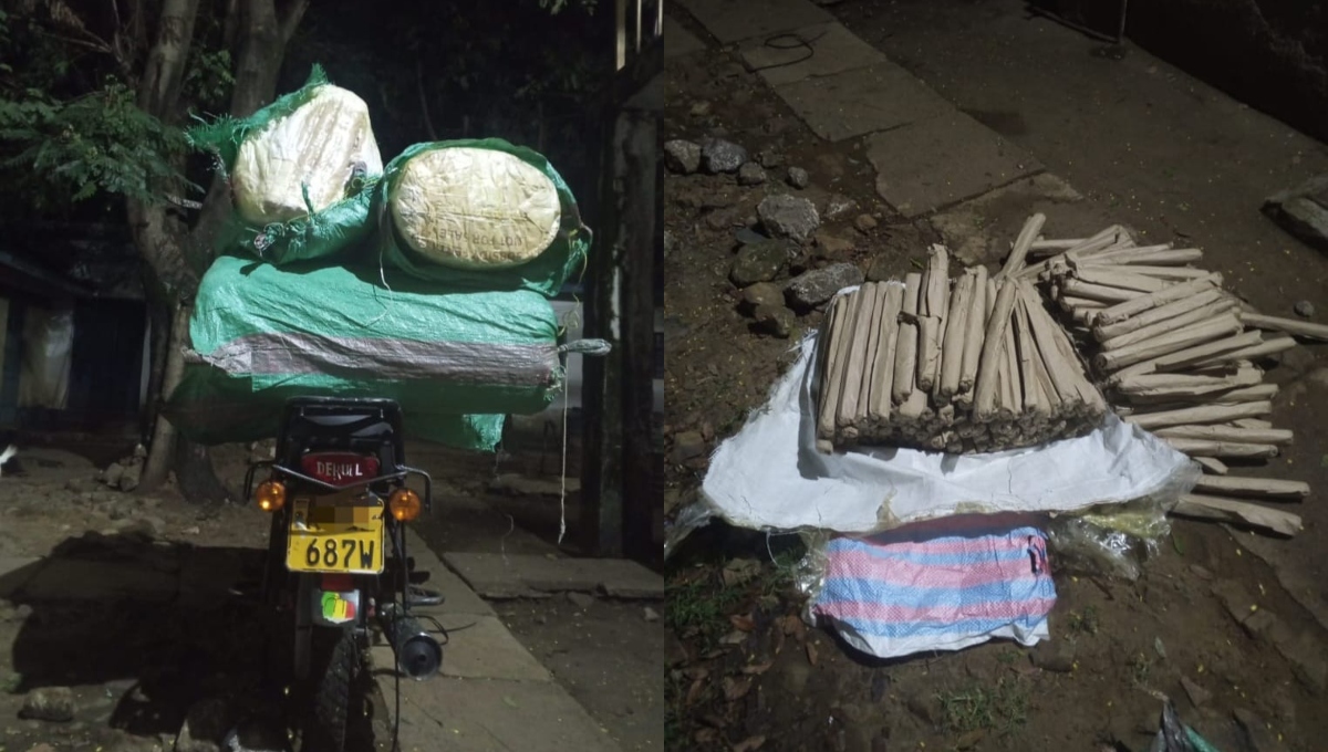 Drama as police chase motorcyle rider carrying 4 sacks of bhang in Ahero