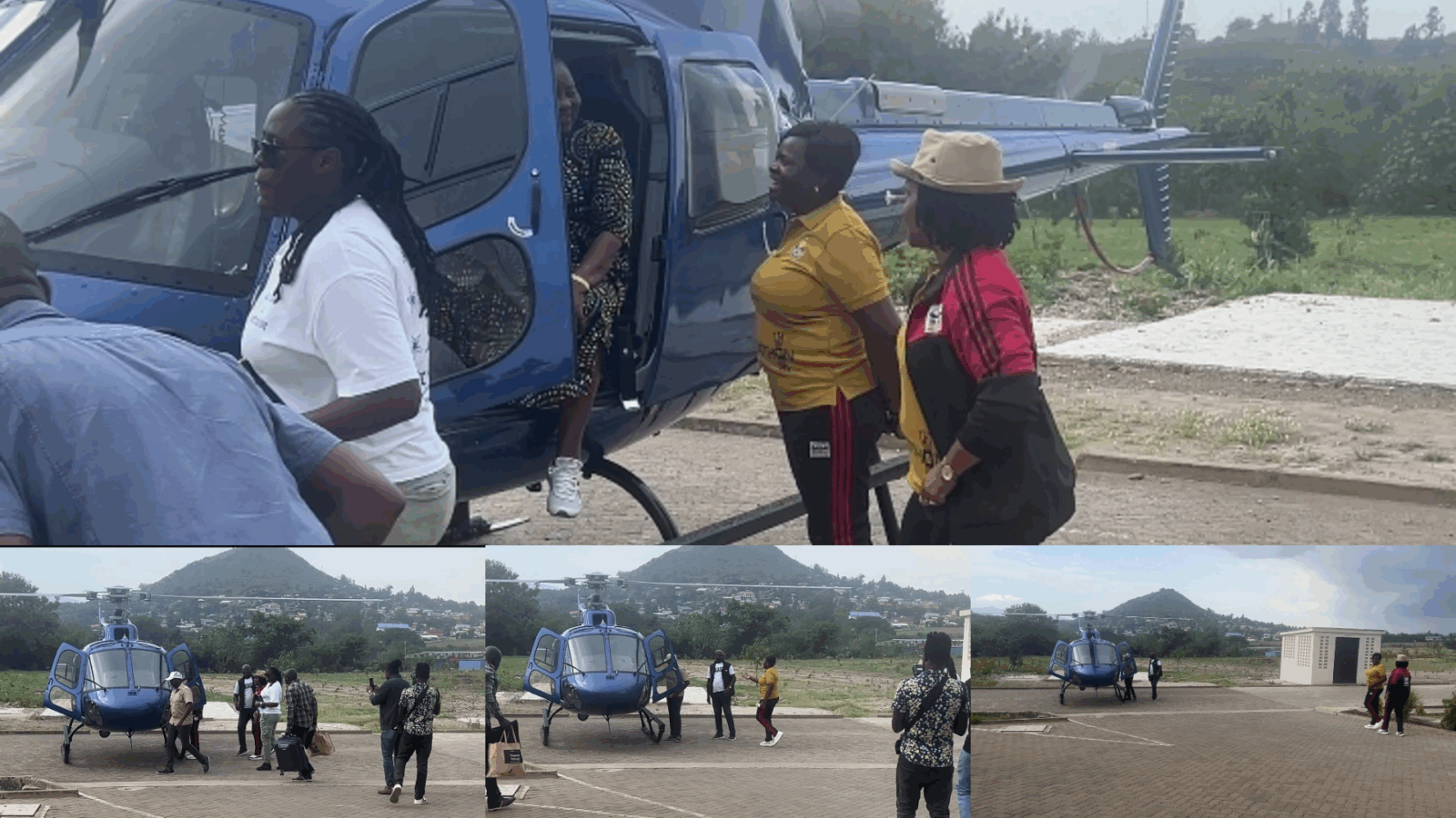 Video: Mama Ida Odinga lands chopper to pick up daughter Winnie, sends crowd into a frenzy