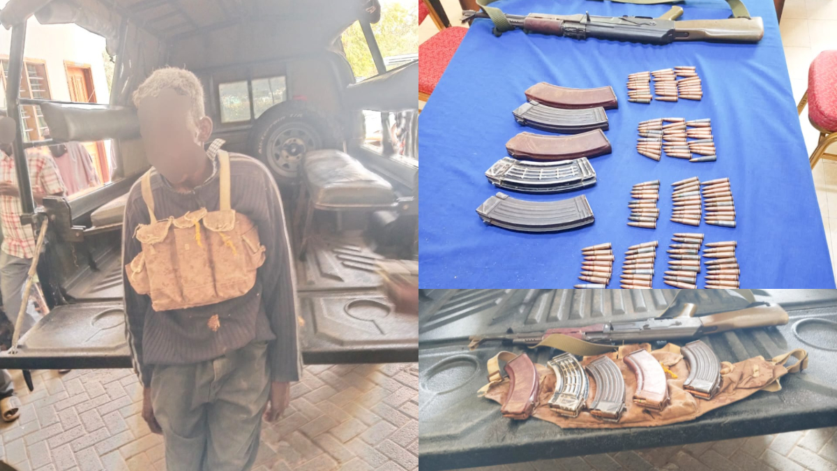 Armed bandit arrested in Garissa Town dramatic shootout; police recover AK47 rifle, 128 bullets