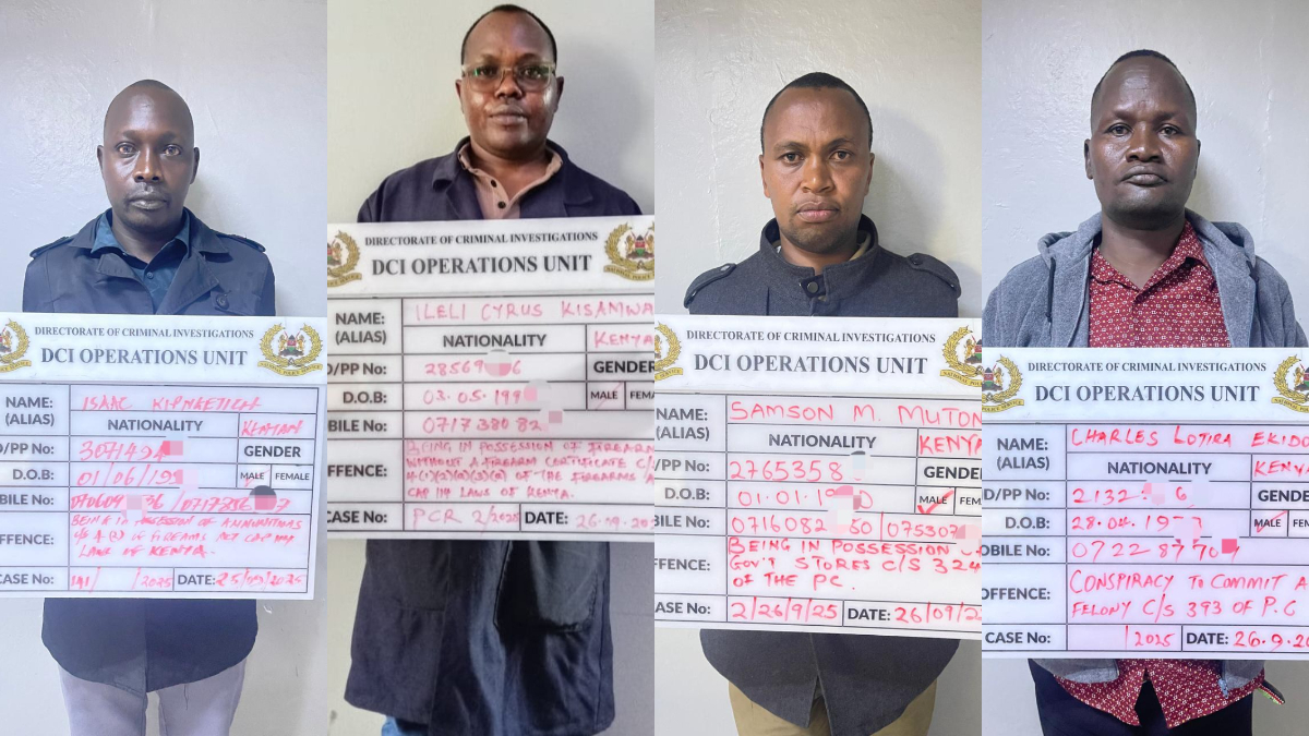 Four police officers suspected to be behind illegal guns and bullet trade arrested; over 1,000 bullets, 3 guns recovered