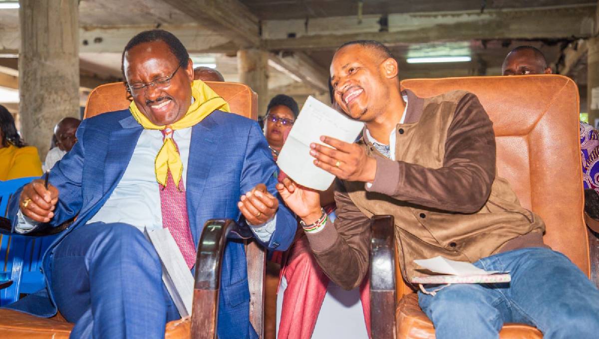 Babu Owino (right) with Kalonzo Musyoka. 