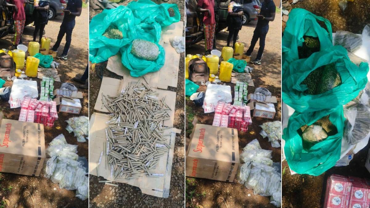 NACADA busts 1,010 rolls of bhang, 100 litres of chang’aa, 240 sticks of cigarettes and 179 alcohol next to Awelo Primary