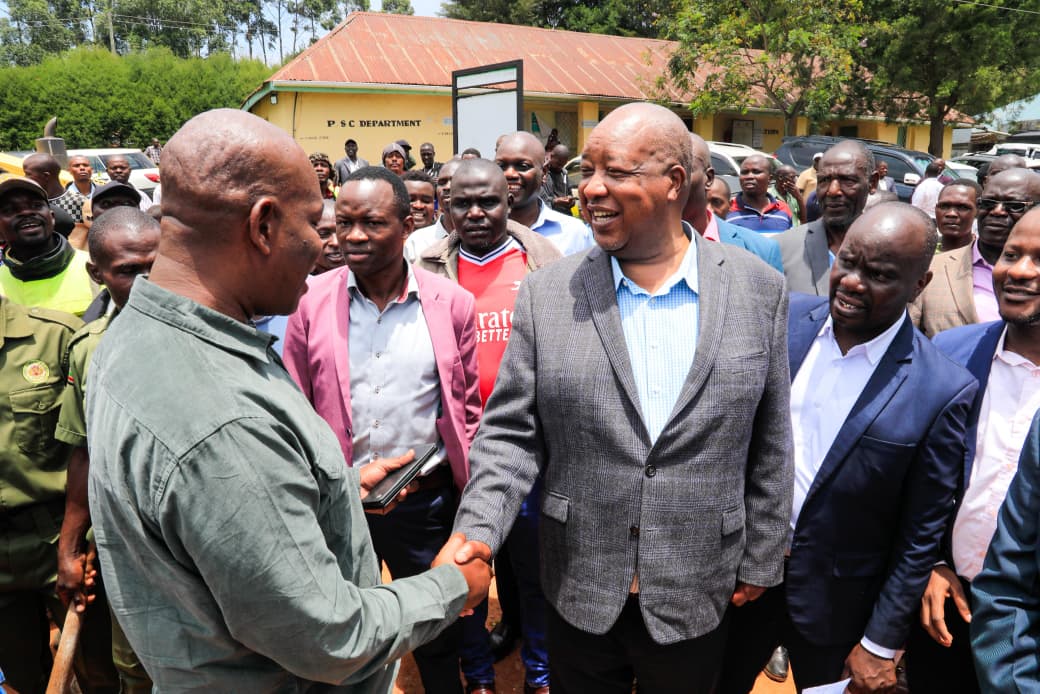 Nyamira Governor Amos Nyaribo during the groundbreaking ceremony of the Mother and Child Health Unit at Nyamusi Sub-County Level Four Hospital.