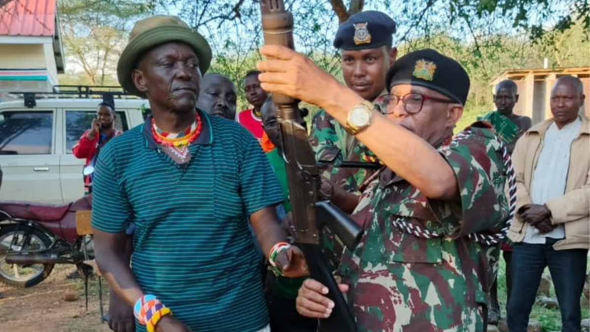 Bandit surrenders, hands over AK47 rifles to police in West Pokot