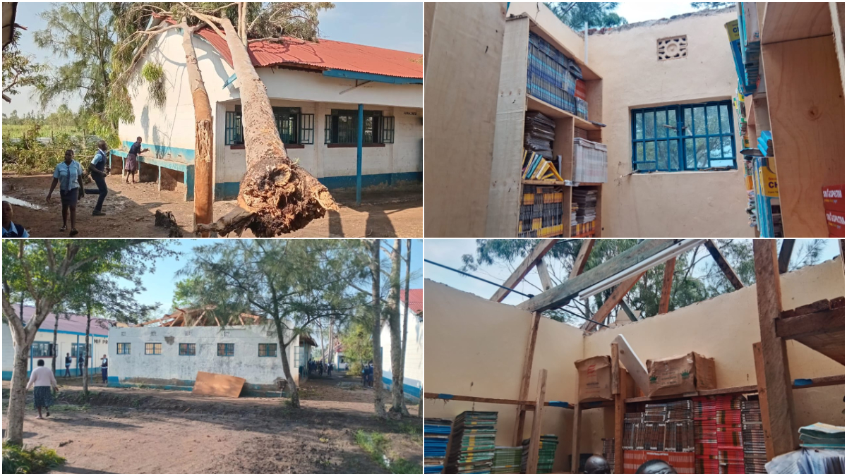 In photos: Strong wind blows off roofs of classrooms at Prof. Ayiecho Secondary School