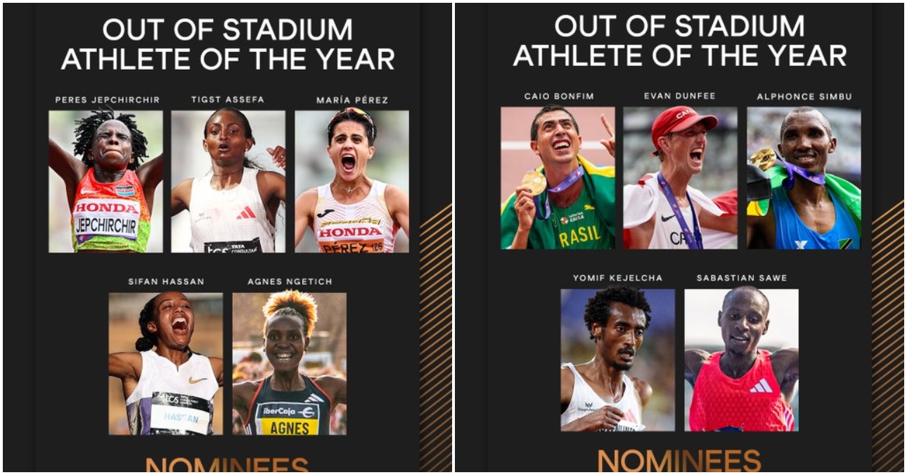 Kenyan athletes nominated for the 2025 World Athletics Out of Stadium Athlete of the Year award