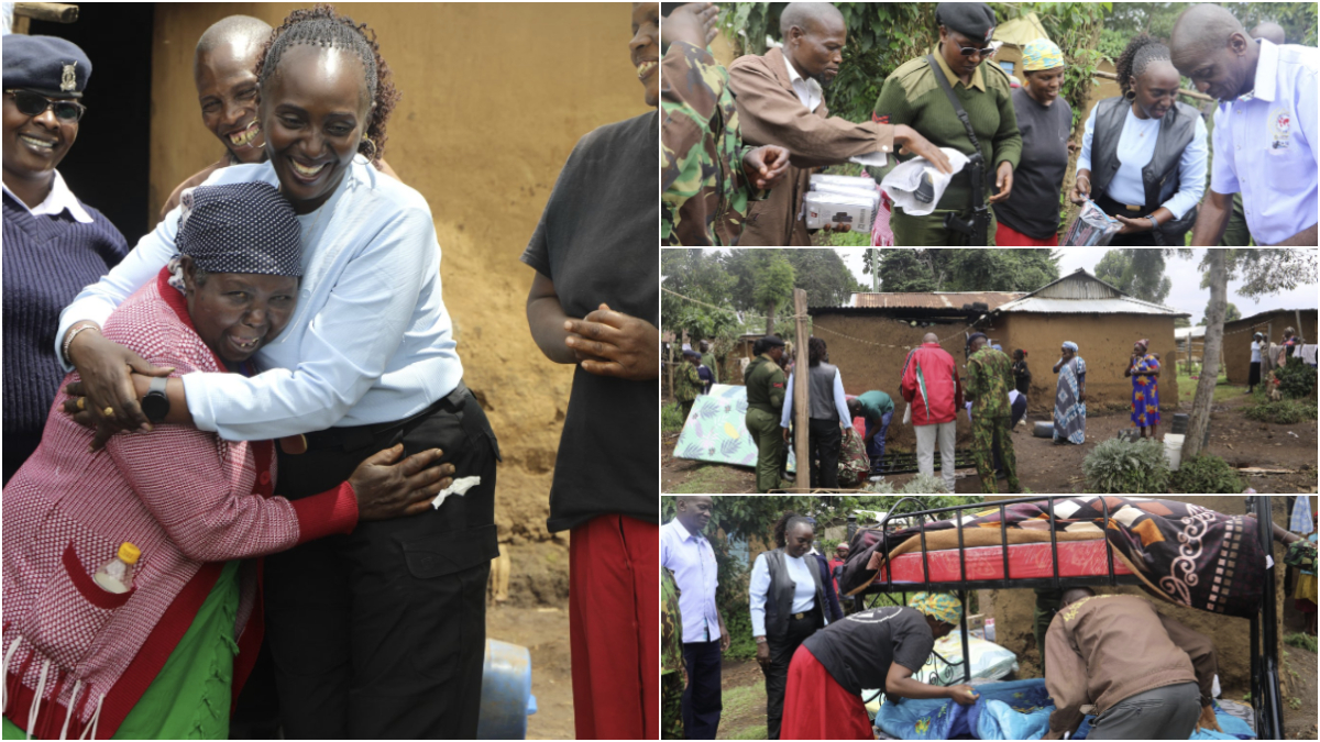 In photos: How police officers put a smile on family of two sisters shamed for lack of underwear in Njoro