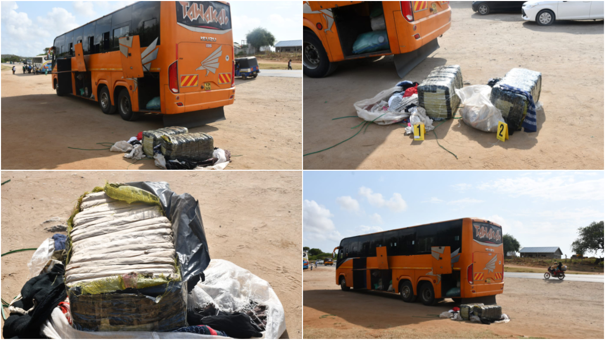 Two large bales of bhang hidden in mutumba, an escaping passenger: Driver, conductor of Lamu-bound bus arrested