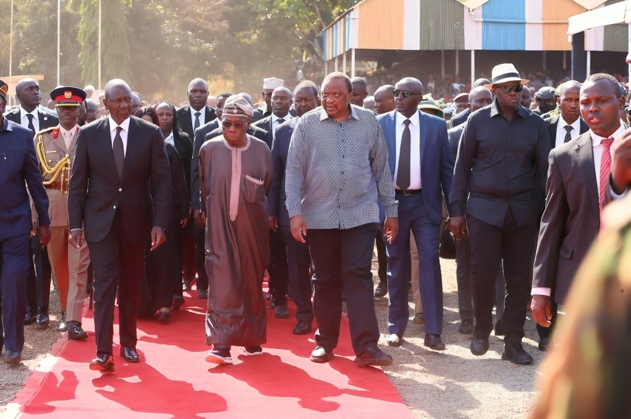 Ruto, Uhuru, Obasanjo arrive in Bondo for Raila’s final funeral service