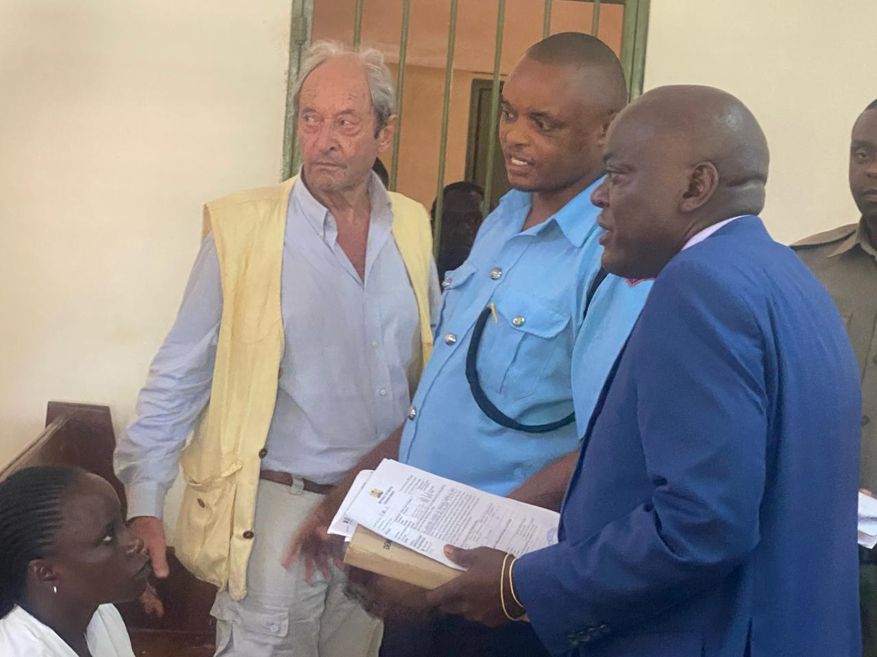 Armando Tanzini, a Kenyan of Italian origin with his lawyer Denis Kinaro after he was charged with Ksh 165 million fraud by a Kilifi Law Court