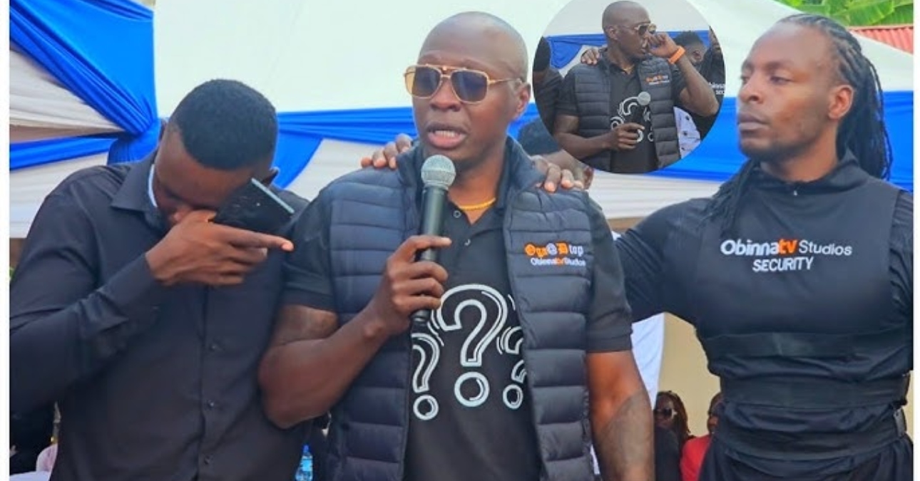 “Social media is a scam, it’s not a real space”-Oga Obinna breaks down during Kimani Mbugua’s burial