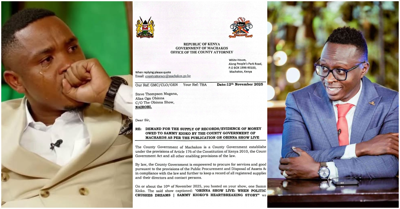 Obinna faces lawsuit as Machakos County demands proof of debt over Sammy Kioko claim on his talk show