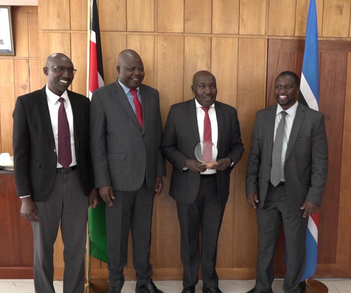 Principal Secretary for the Ministry of Water and Sanitation, Julius Korir awarded by NCA.