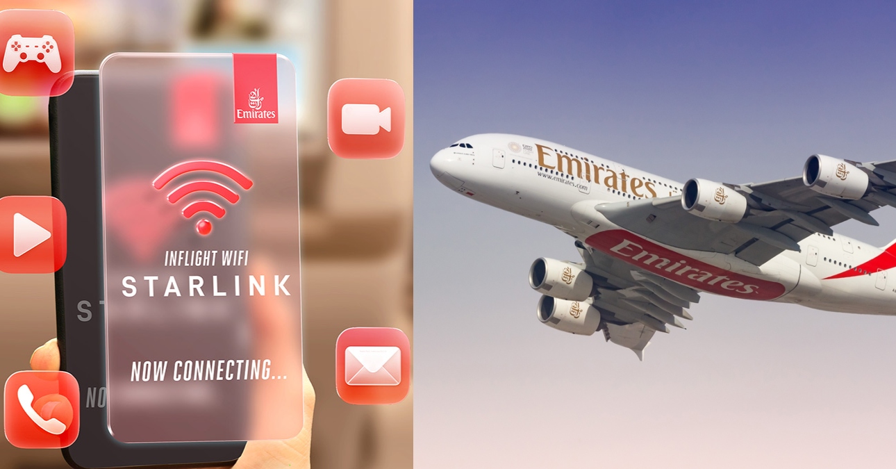 Emirates commits to ultra-fast starlink wi-fi across its 232 aircrafts