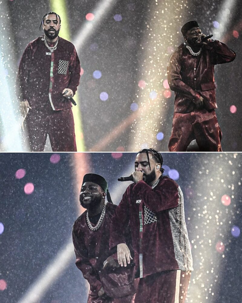 Davido and French Montana gave an electrifying performance at the AFCON 2025 opening ceremony. Photo: X
