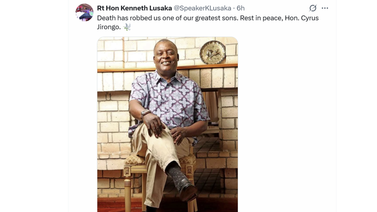 Governor Lusaka mourns “close friend” Cyrus Jirongo following fatal road accident