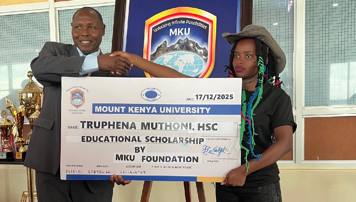 Mount Kenya University awards scholarship to environmentalist Truphena Muthoni