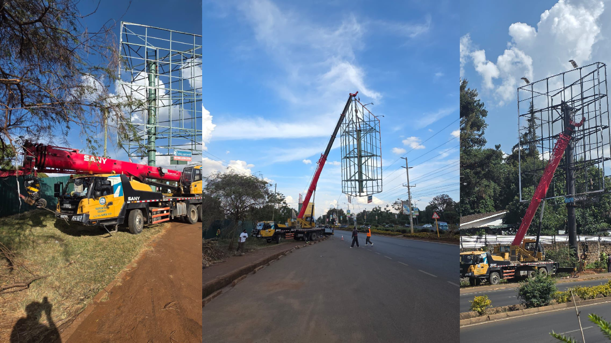 Redhill crackdown intensifies: Nairobi pulls down 21 more illegal billboards as county warns rogue firms