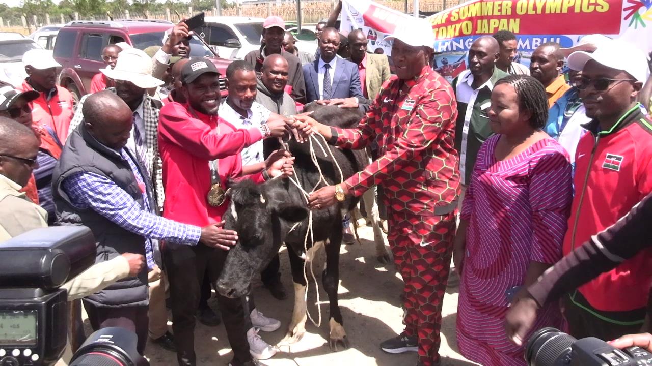Nyandarua County welcomes the Deaflympic Champions Ian Wambui in style