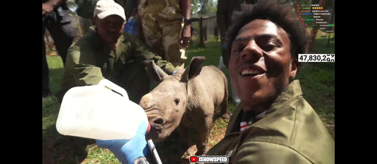 IShowSpeed charged Ksh1.3M to adopt and name a Rhino “Rhinaldo” in Kenya
