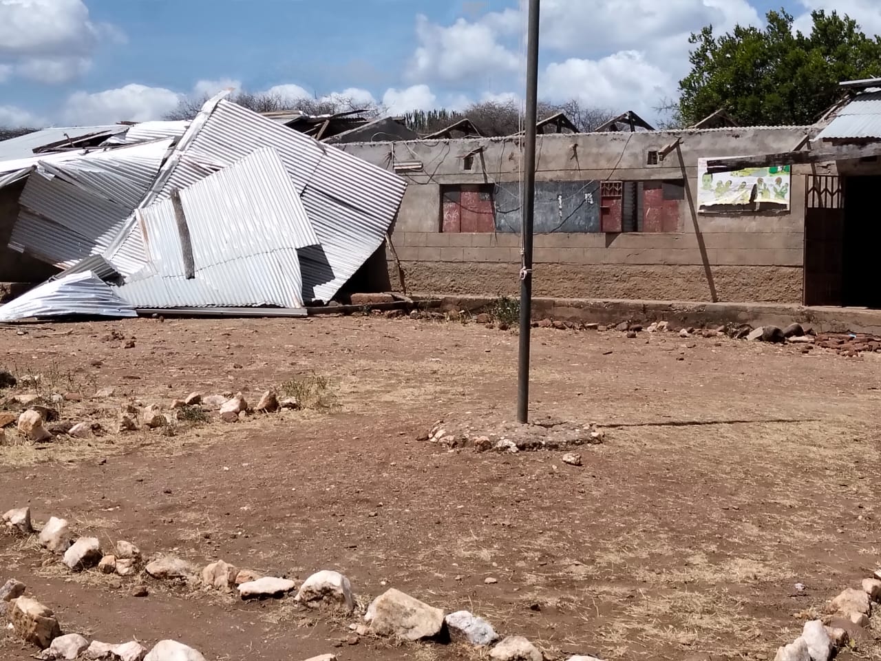classrooms destroyed by winds
