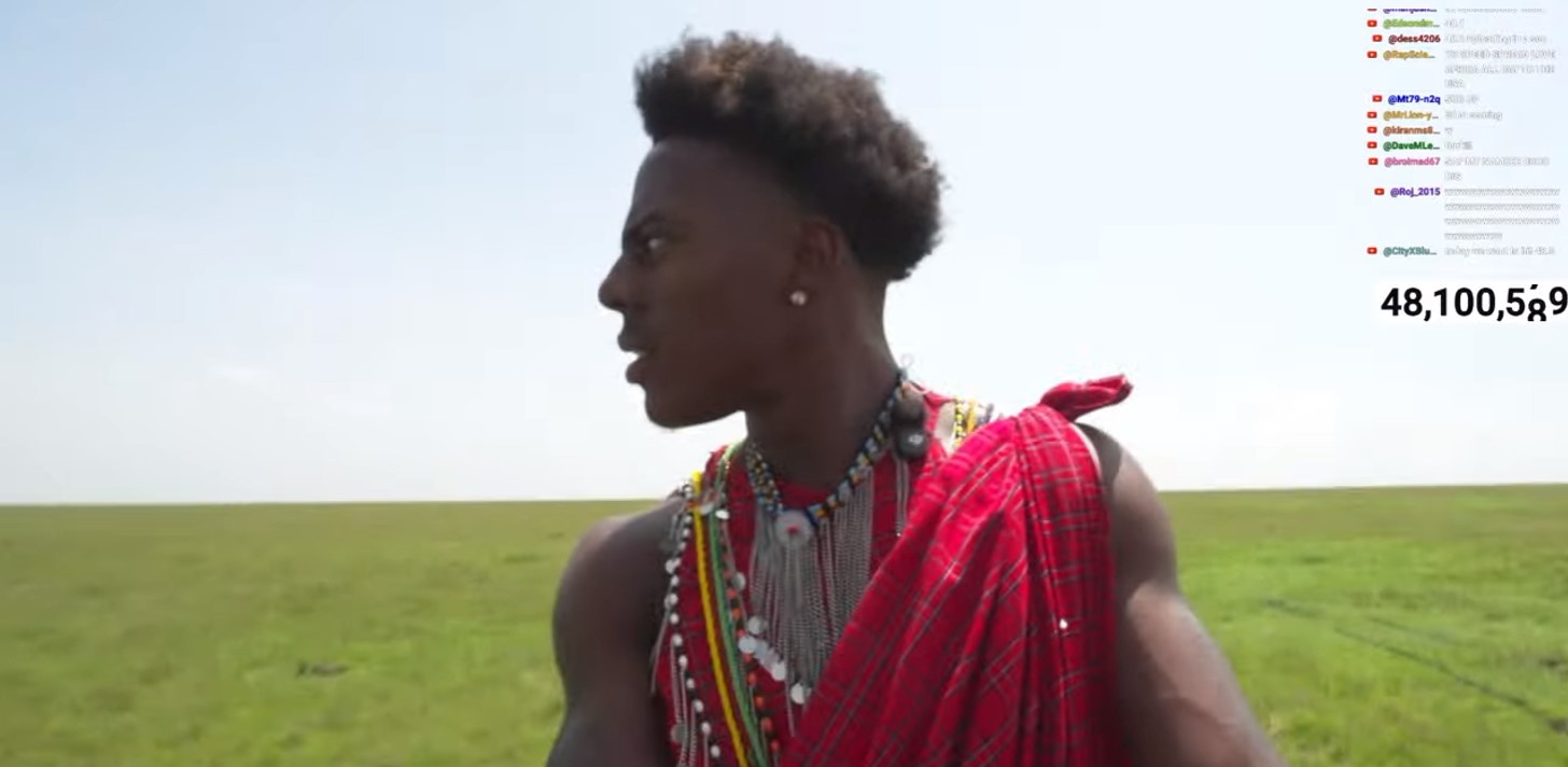 IShowSpeed performs backflips in front of lions at Maasai Mara