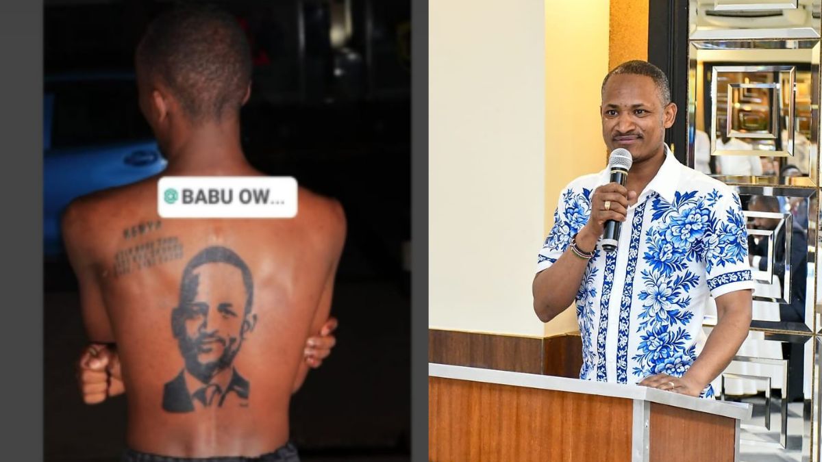 Babu Owino hunts for loyal fan who tattooed his face on back, promises a reward