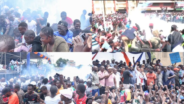 “Hatutoroki leo”: Sifuna calms supporters after tear gas lobbed at Kakamega rally