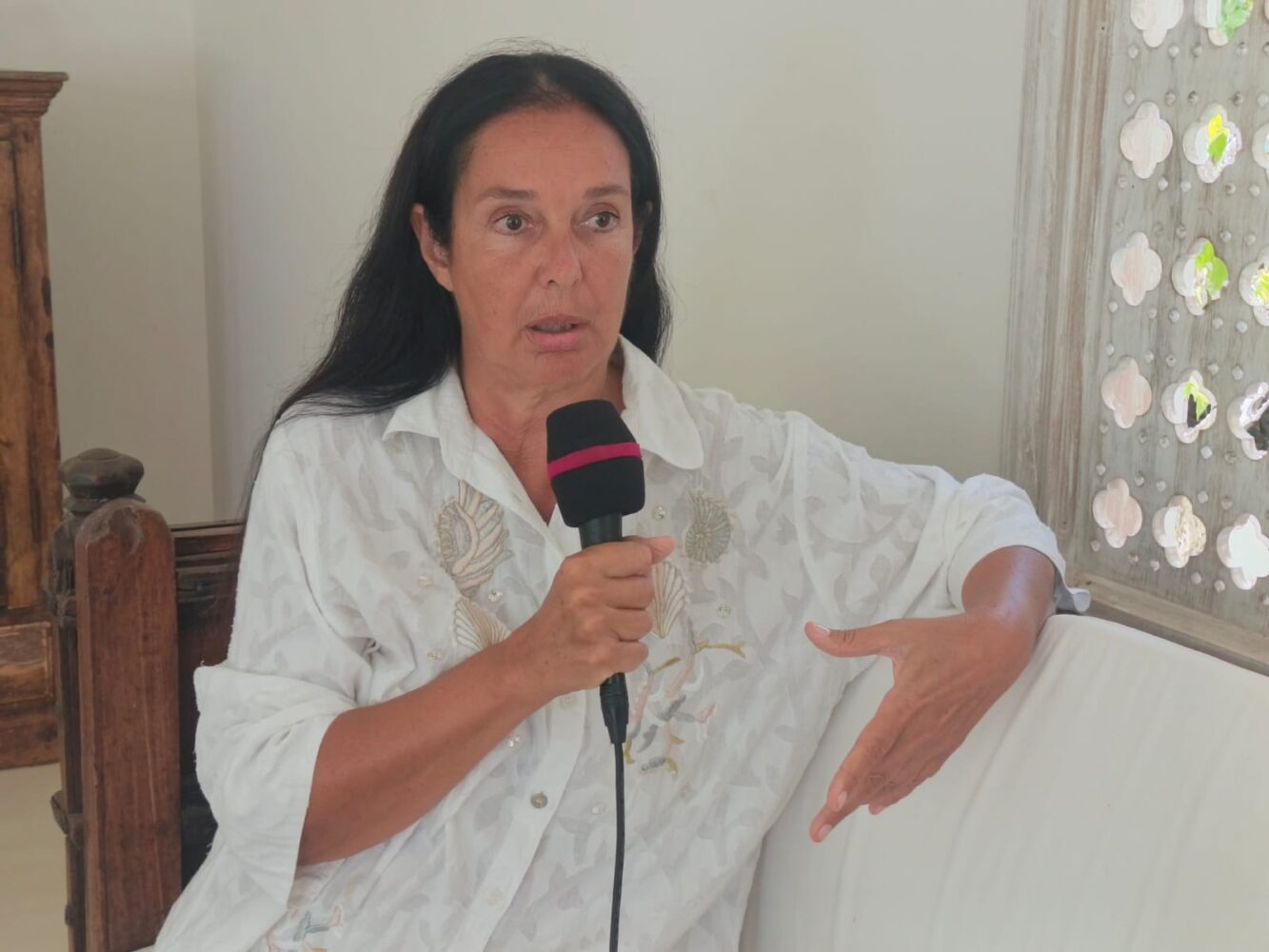 Italian Conservationist protest against illegal four-storey building near beach in Malindi