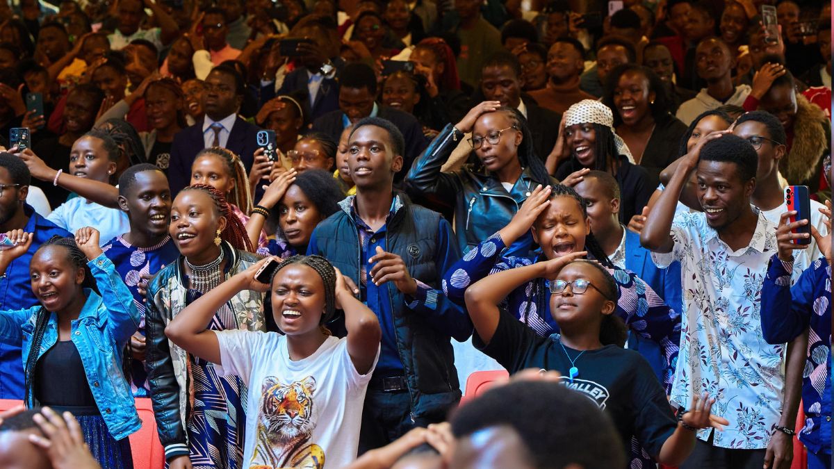 A section of MKU students during the thanksgiving event