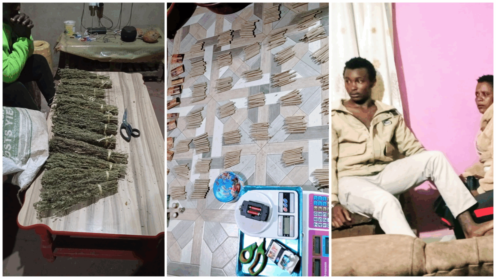 Three arrested, over 360 brooms of bhang seized as NACADA raids major drug trafficking networks in Matuu