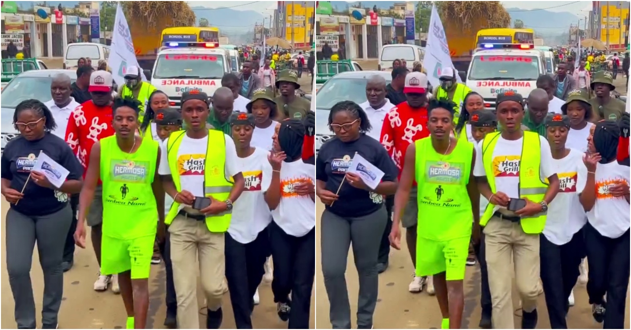 Eric Omondi completes 366km charity walk to Busia for Sisi Kwa Sisi initiative