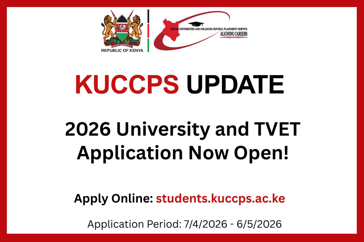 KUCCPS opens 2026 university placement portal as students rush to apply