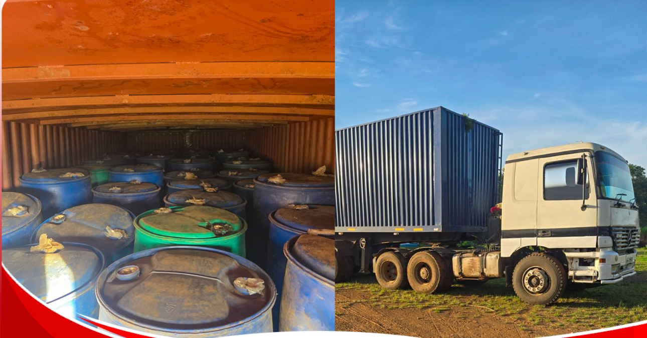 Trailer ferrying illegal ethanol worth KSh22 million intercepted in Busia