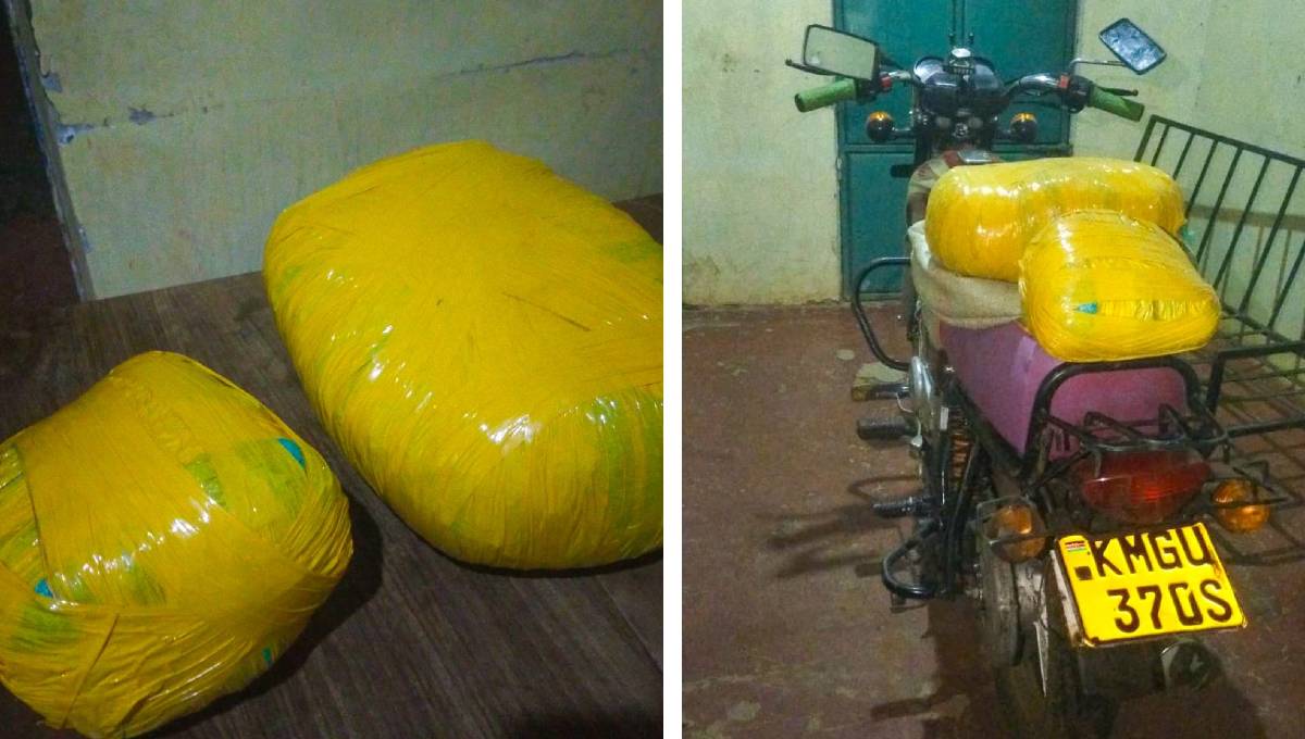 Suspects ditch motorcycle full of cannabis and vanish in Busia