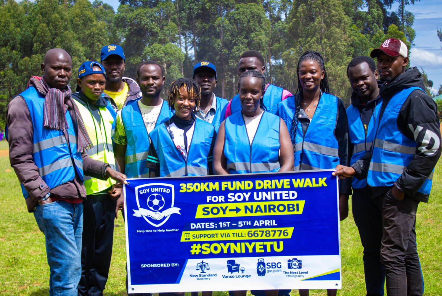 Supporters of Soy United Club embark on a long distance walk from Likuyani to Nairobi