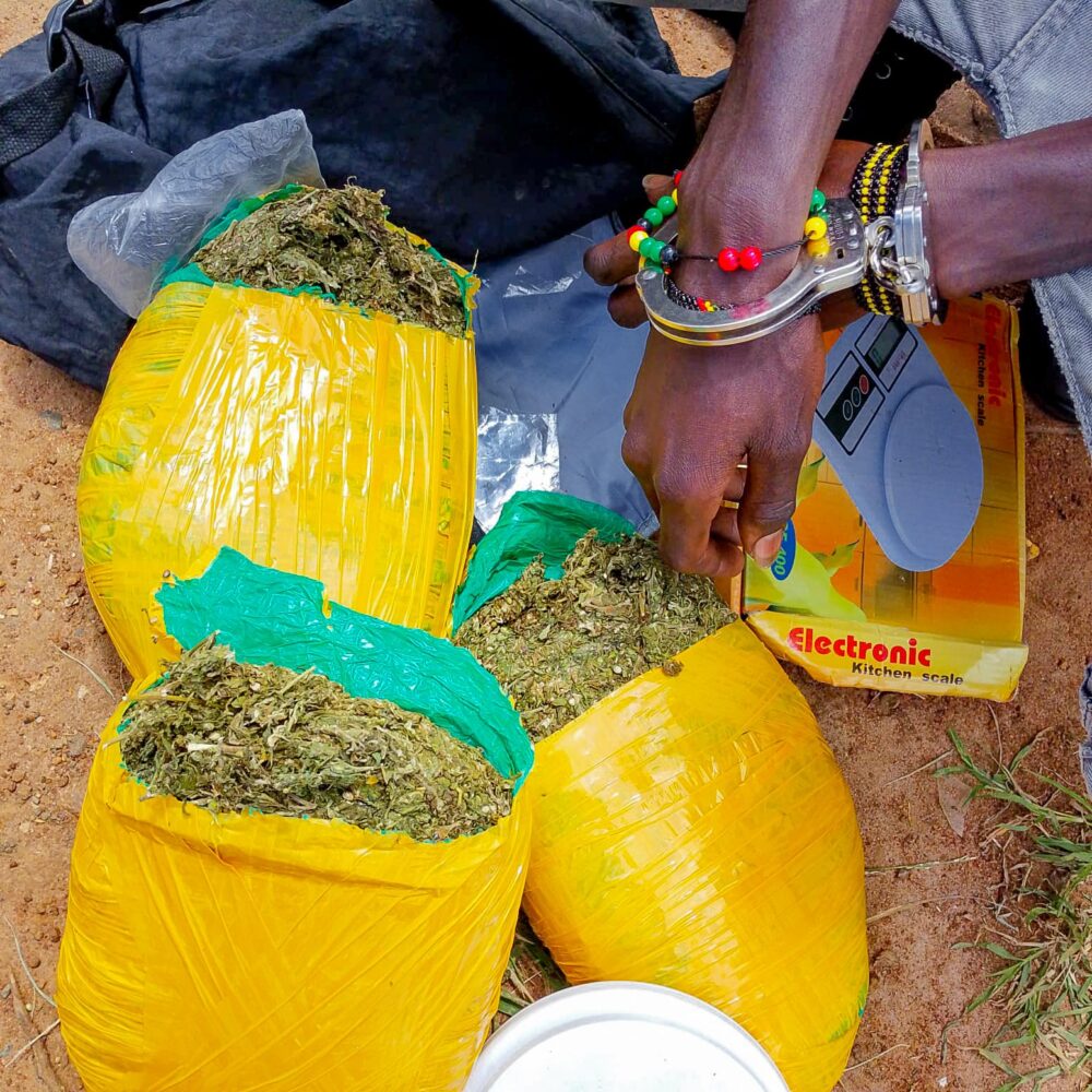 Drug trafficker found with three kilograms of cannabis arrested at Kanyonyoo