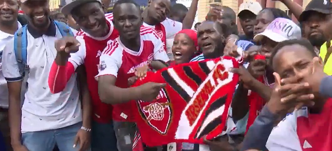 22 years in waiting: Thousands of Arsenal fans flood Nairobi streets ahead of Premier League trophy coronation
