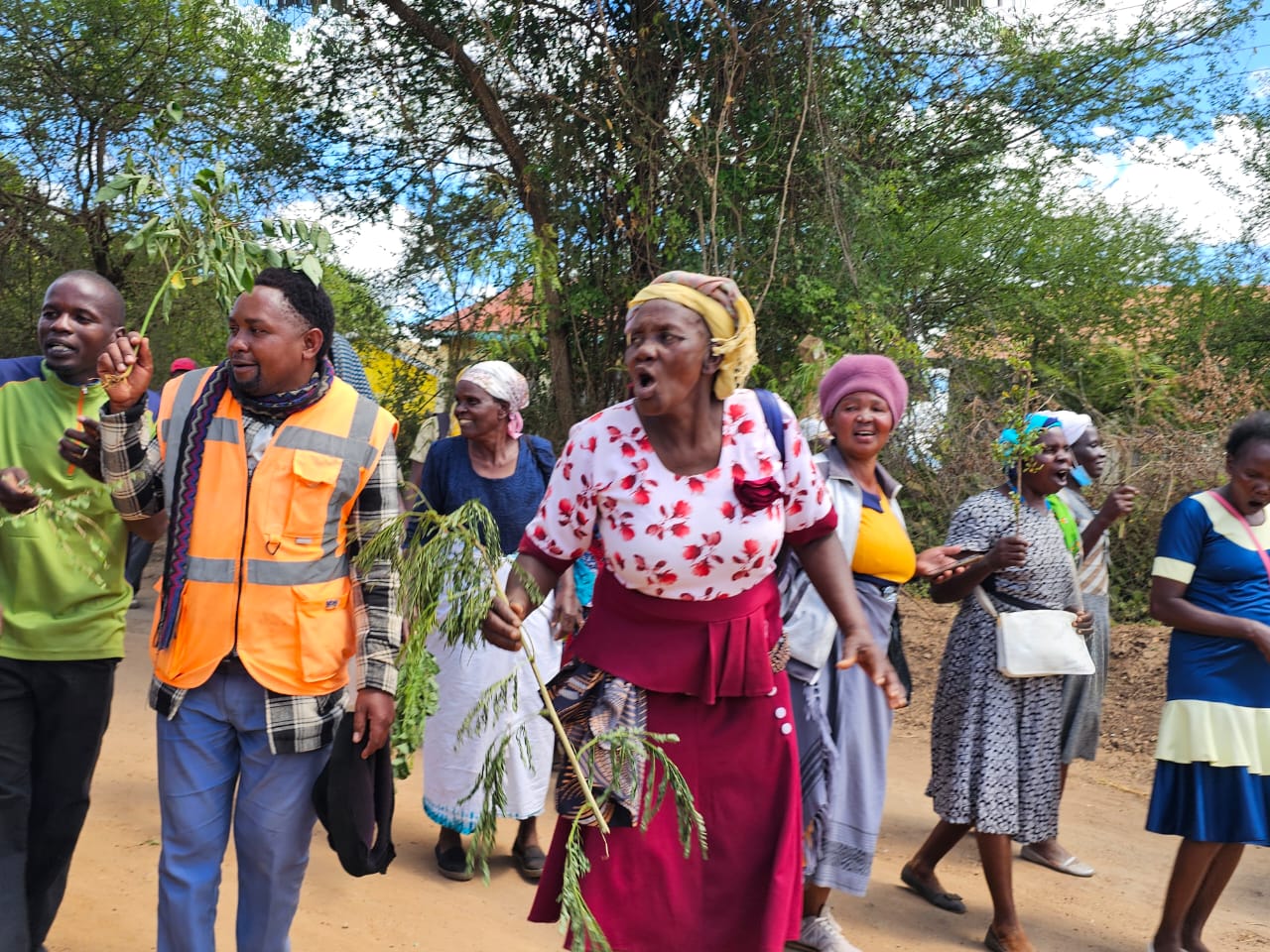 Women and youth protest in Mwingi over a court ruling on donkey hides case
