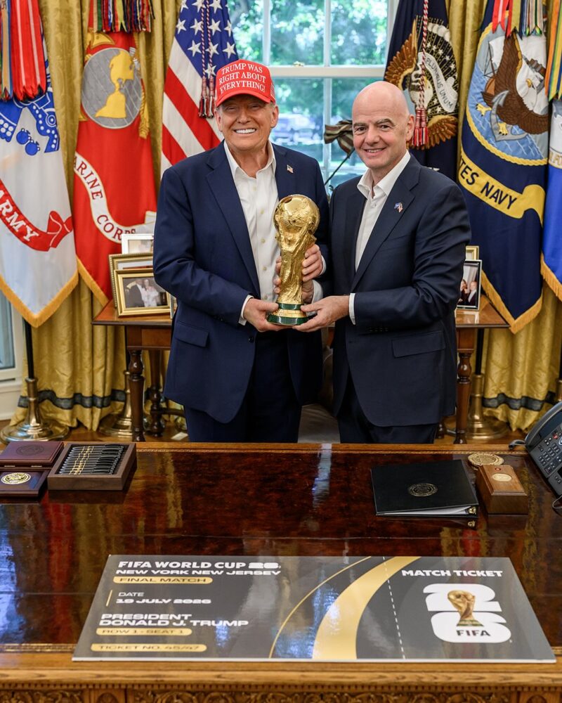 Infantino confirms US President Donald Trump will jointly present World Cup trophy at final