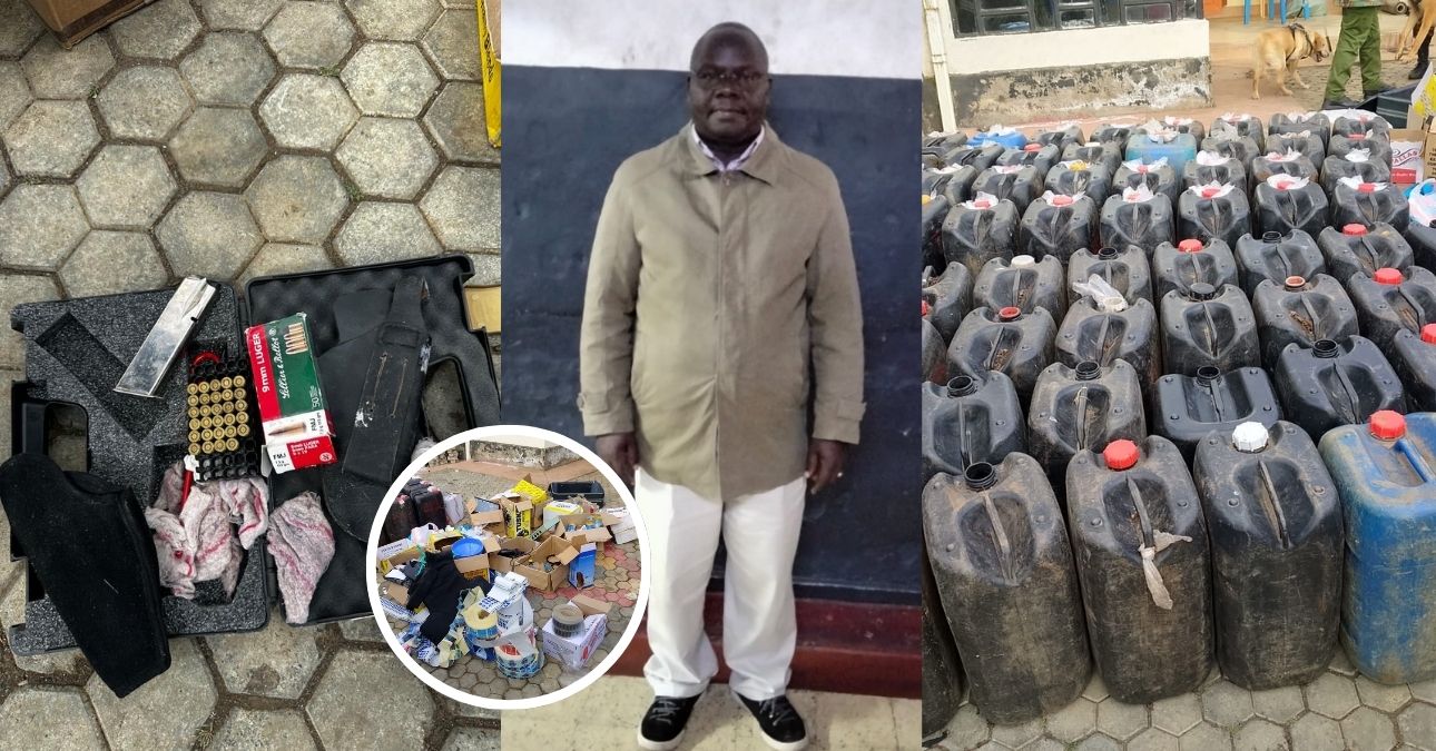 𝗦uspect arrested as police seize 990 litres of ethanol and ammunition in Nakuru